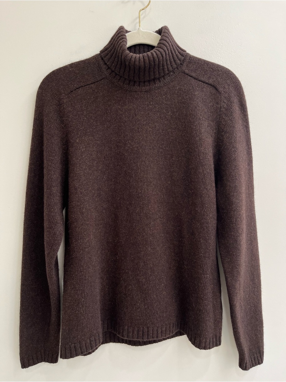 Vintage Lauren Ralph Lauren chocolate, brown wool cashmere turtleneck sweater SP
